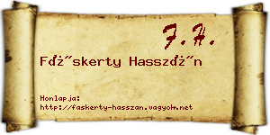 Fáskerty Hasszán névjegykártya
